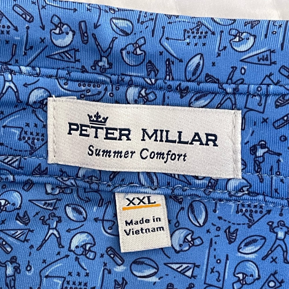 Peter Millar Golf Polo Shirt Game Day Performance Football Men Active XXL Blue - Picture 5 of 9